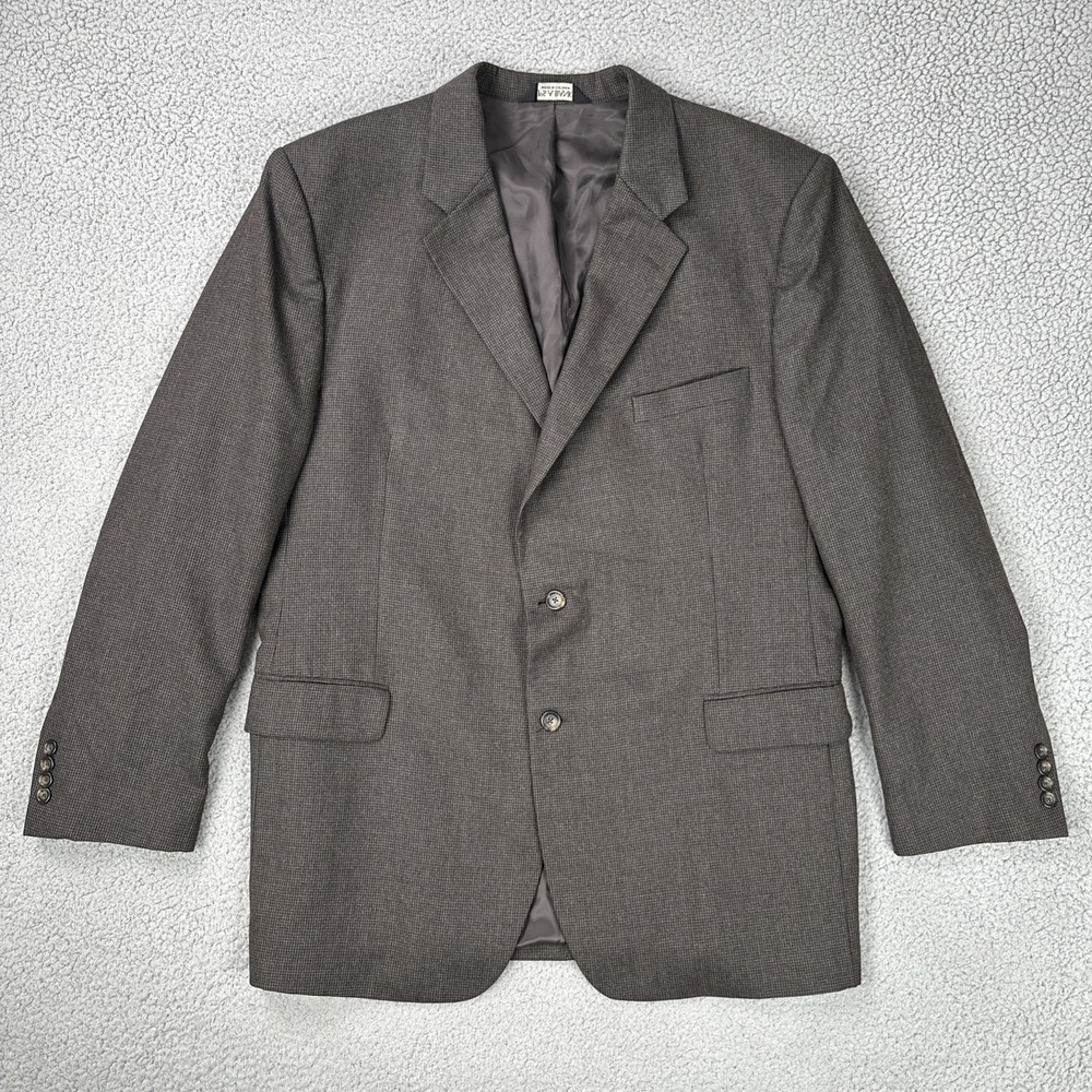 Jos. A. Bank Wool Cashmere Sport Coat Blazer Jacket Men 48L Houndstooth